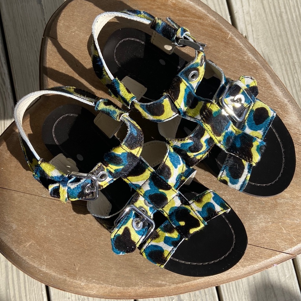 BIMBA Y LOLA Calf Hair Gladiator Sandals Made in Spain Women's Size 5.5